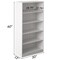 Basicwise Freestanding Wooden Display Bookshelf, Floor Standing Bookcase, with 5 Open Display Shelves, White QI004621.WT - alternate 4